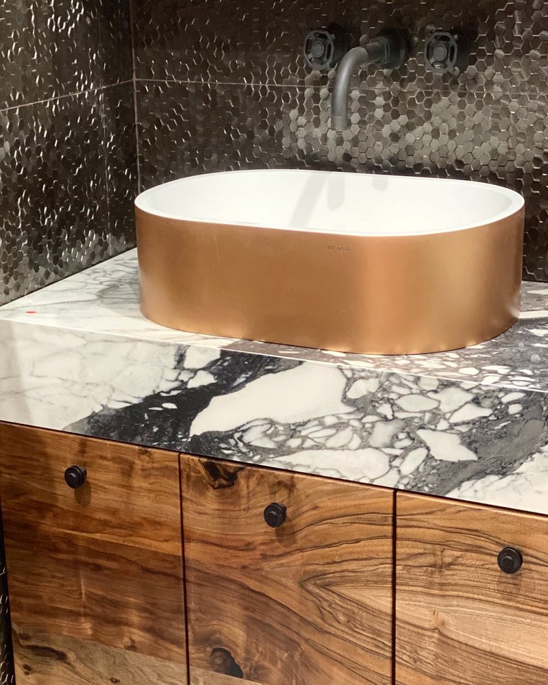 High - End Finishes Outstanding Outcome Sink wood & marble